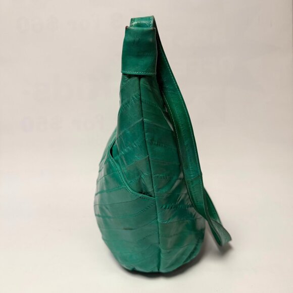 Vintage Minty Green Croissant-Style Purse – Hidden Front Pocket – Unique Retro B - Picture 2 of 13